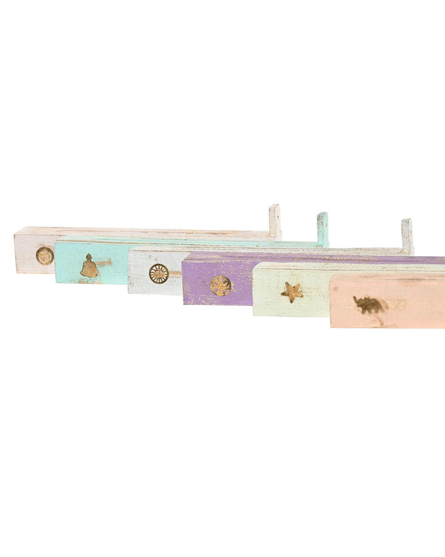 Home ESPRIT essential oil burner in wood finish, 24x4x6 cm, with 12 pieces, used for home decor and aromatherapy.