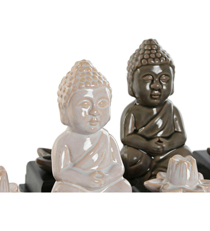 Two Home ESPRIT ceramic wood Buddha essential oil burners, 24x8x14 cm, ideal for home decor and aromatherapy.