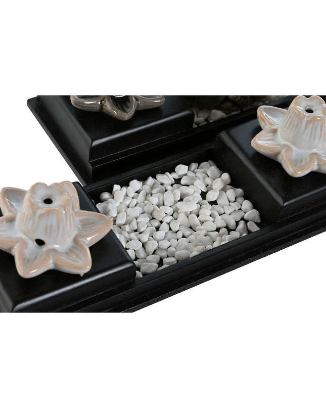 Pair of Home ESPRIT ceramic wood Buddha essential oil burners, 24x8x14 cm, decorative home and kitchen accessories.