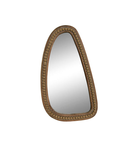 Home ESPRIT Wandspiegel in bruin koloniale stijl, 34x4x60 cm, with round frame, perfect for home decor and wall mounting.