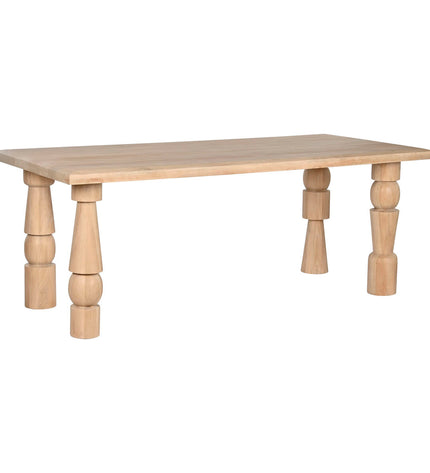 Home ESPRIT eettafel with natural mangohout, 200x90x76 cm, showcasing the wooden tabletop and sturdy legs.