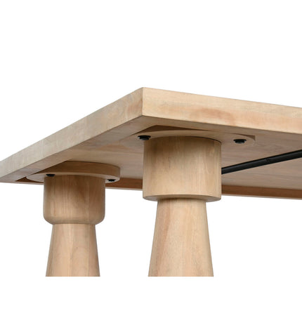 Home ESPRIT eettafel in natuurlijk mangohout, 200x90x76 cm, showing the rectangular dining table with a smooth wooden surface.