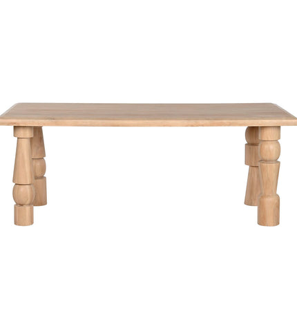 Home ESPRIT eettafel with natural mango wood surface, measuring 200 x 90 x 76 cm, in a modern dining room setting.