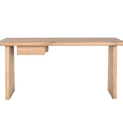 Home ESPRIT bureau made of natural mango wood, 160x60x77 cm, showcasing a sleek, modern design with a smooth wood finish.
