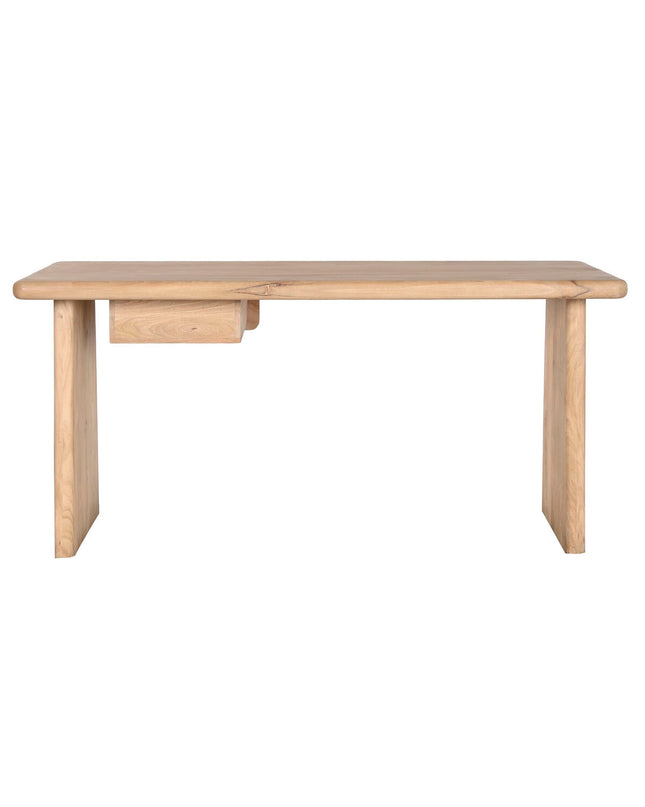 Home ESPRIT bureau made of natural mango wood, 160x60x77 cm, showcasing a sleek, modern design with a smooth wood finish.