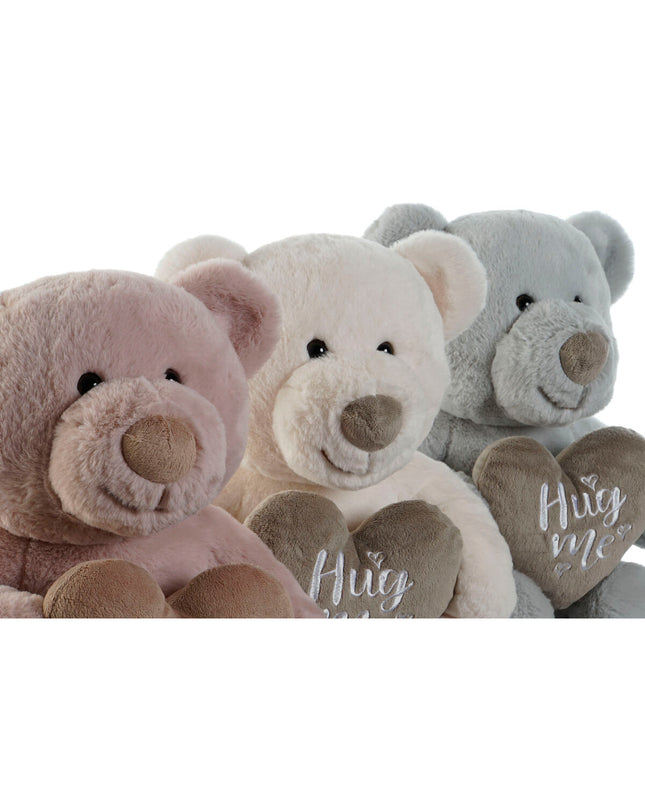 Set of three Home ESPRIT soft plush toys in blue, white, and pink, measuring 25x30x37 cm, for children’s play and cuddling.