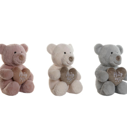 Set of three Home ESPRIT soft plush toys in blue, white, and pink, measuring 25x30x37 cm, suitable as cuddly children's gifts.