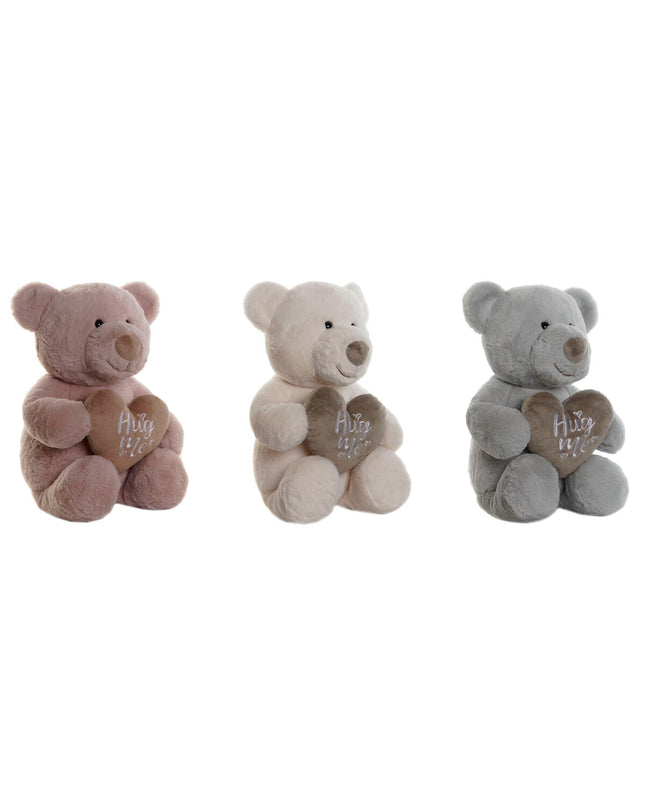 Set of three Home ESPRIT soft plush toys in blue, white, and pink, measuring 25x30x37 cm, suitable as cuddly children's gifts.