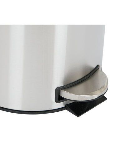 Home ESPRIT 12L silver stainless steel and polypropylene pedal trash bin, suitable for home kitchen and storage.