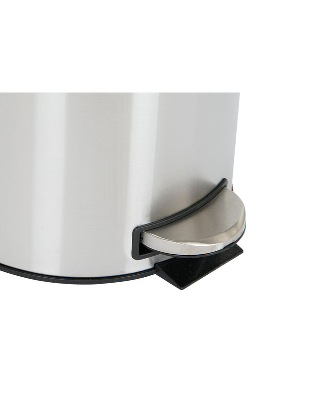 Home ESPRIT 12L silver stainless steel and polypropylene pedal trash bin, suitable for home kitchen and storage.