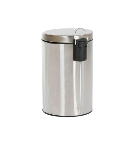 Home ESPRIT silver 12L pedal trash can with stainless steel and polypropylene, ideal for home kitchen and storage organization.