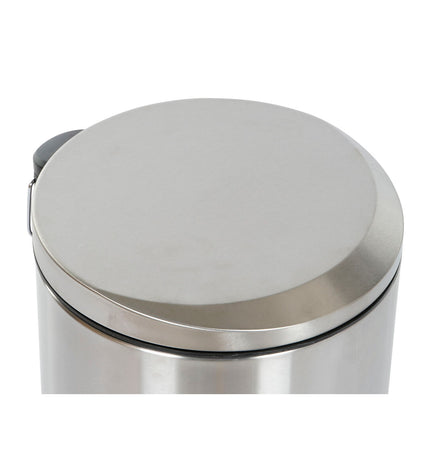 Home ESPRIT 30L silver metal pedal bin with stainless steel lid and plastic base for home storage and kitchen organization.