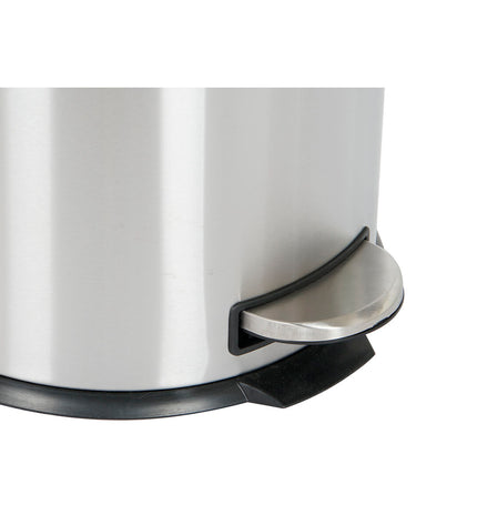Home ESPRIT 30L silver stainless steel and polypropylene pedal bin for home use, with a sleek, modern design and foot pedal opening.