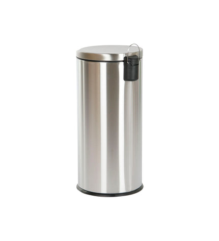 Home ESPRIT silver 30L trash bin made of stainless steel and polypropylene, suitable for home kitchen and storage.