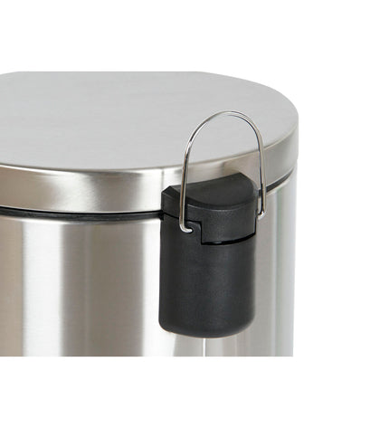 Home ESPRIT silver 30L stainless steel and polypropylene pedal trash bin for home storage and kitchen organization.