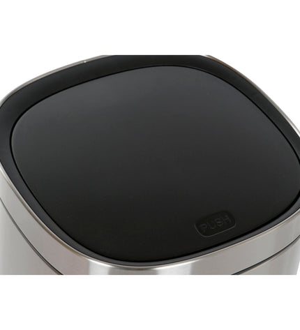 Home ESPRIT 30L silver waste bin with stainless steel and polypropylene construction for home storage and organization.