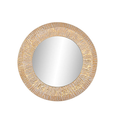 Modern gold decorative wall mirror by Home ESPRIT, 78x4x78 cm with a sleek decapé frame, suitable for home decor.