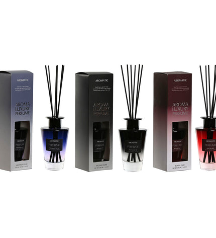 Home ESPRIT luchtverfrisser set of 3 bottles, 200 ml each, for home and kitchen freshening, with decorative packaging.