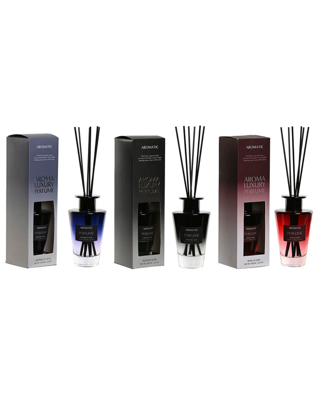Home ESPRIT luchtverfrisser set of 3 bottles, 200 ml each, for home and kitchen freshening, with decorative packaging.