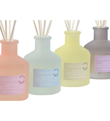 Set of four Home ESPRIT Stads luchtverfrissers in 100 ml bottles for home and kitchen decor, featuring urban-inspired scents.
