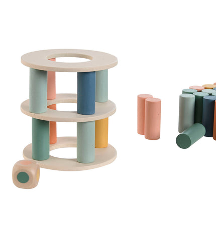 Home ESPRIT agility game toy with colorful wooden pieces for kids' playing and coordination skills development.