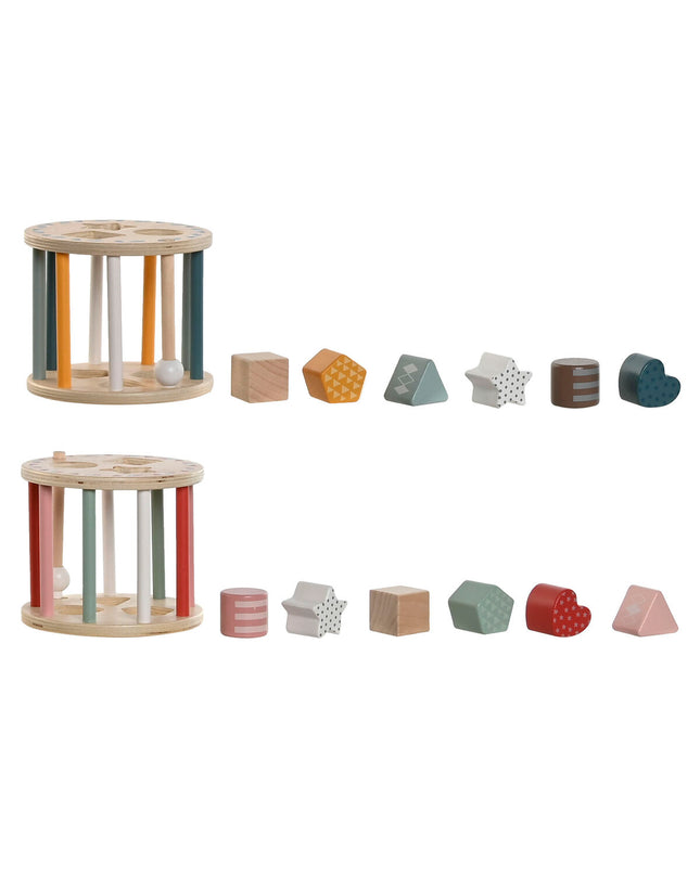Two Home ESPRIT educational game pieces, 13x13x11 cm, made of colorful plastic with printed symbols, designed for children’s play.