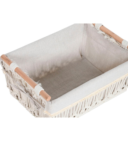 Home ESPRIT shabby chic laundry basket with metal frame, 42x32x51 cm, featuring five storage compartments for home organization.