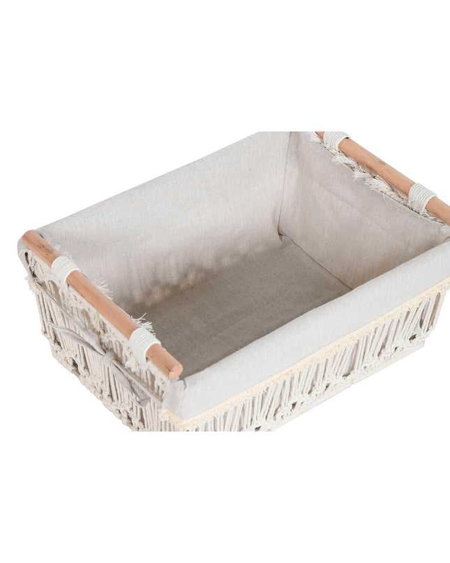 Home ESPRIT shabby chic laundry basket with metal frame, 42x32x51 cm, featuring five storage compartments for home organization.