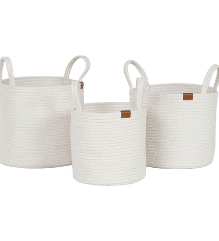Home ESPRIT basket spelset for bathroom, modern design, 30x30x28 cm, with woven texture and stylish appearance.