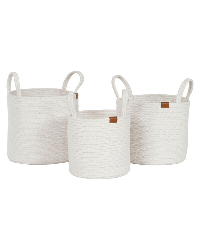 Home ESPRIT basket spelset for bathroom, modern design, 30x30x28 cm, with woven texture and stylish appearance.
