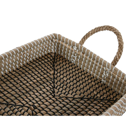 Home ESPRIT basket spelset for home and bath, featuring natural fiber weave, size 41x32x16 cm, ideal for storage and organization.