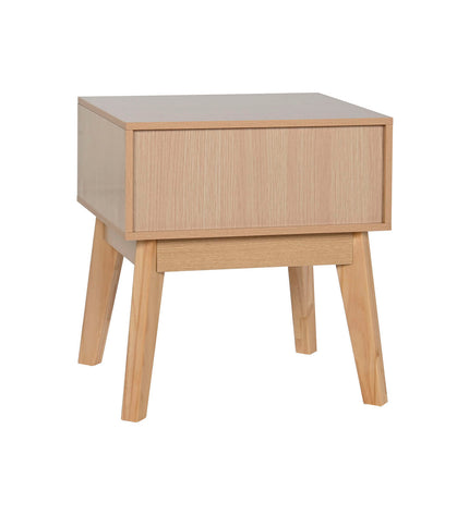 Home ESPRIT Nachtkastje in natuurlijk wood finish, 45x36x49 cm, modern bedside table with clean lines and storage space.