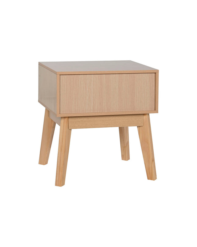 Home ESPRIT Nachtkastje in natuurlijk wood finish, 45x36x49 cm, modern bedside table with clean lines and storage space.
