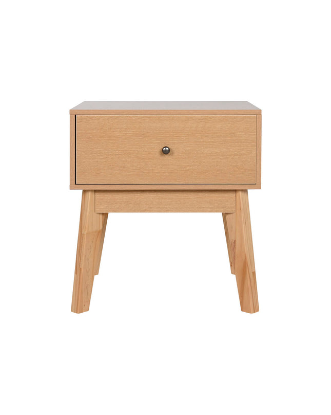Home ESPRIT Nachtkastje in natuurlijke finish, 45x36x49 cm, modern bedside table with clean lines and wooden texture.