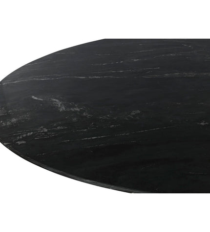 Home ESPRIT black and natural marble dining table with acacia wood legs, 115x115x76 cm, modern kitchen and furniture piece.