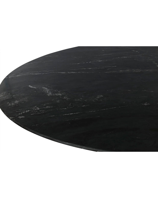 Home ESPRIT black and natural marble dining table with acacia wood legs, 115x115x76 cm, modern kitchen and furniture piece.