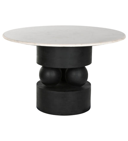 Home ESPRIT marble and mango wood dining table, 120x120x76 cm, showing the elegant tabletop and sturdy legs.