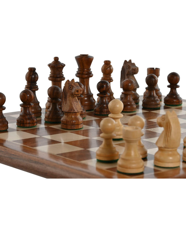 Home ESPRIT schaakspel met esdoorn en acacia hout, houten speelgoed en spelletjes voor strategisch spel.