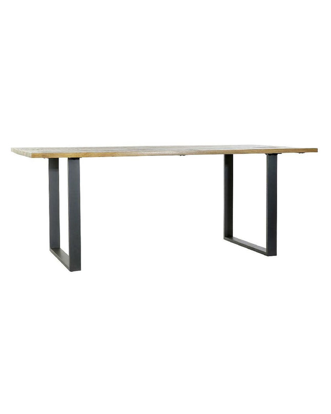 Home ESPRIT eettafel with black natural metal and mango wood surface, measuring 200x100x76 cm, in a modern dining setting.