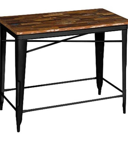 Home ESPRIT eettafel with wooden top and metal legs, measuring 120x66x102 cm, ideal for dining and kitchen spaces.