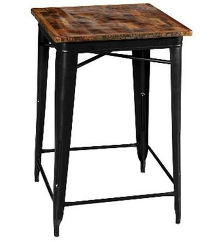 Home ESPRIT dining table with wooden top and metal legs, measuring 66 x 66 x 106 cm, in a modern kitchen setting.