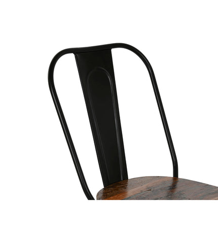 Home ESPRIT kitchen chair in black and dark brown wood with metal legs, measuring 48x55x92 cm, modern dining room furniture