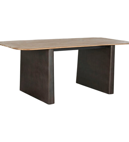 Dark brown Home ESPRIT dining table made of natural spruce wood, measuring 200 x 90 x 75 cm, with a sturdy rectangular design.
