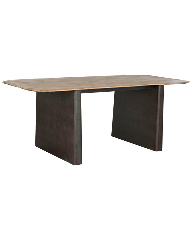 Dark brown Home ESPRIT dining table made of natural spruce wood, measuring 200 x 90 x 75 cm, with a sturdy rectangular design.