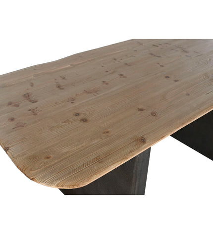 Dark brown Home ESPRIT dining table with natural wood finish, 200x90x75 cm, in a modern kitchen setting.