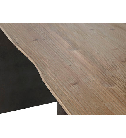 Dark brown Home ESPRIT dining table made of natural wood, measuring 200 x 90 x 75 cm, with sturdy legs and a smooth surface.