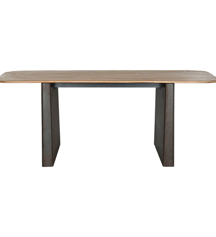 Home ESPRIT natural dark brown dining table with spar wood finish, measuring 200 x 90 x 75 cm, set on a modern kitchen background.