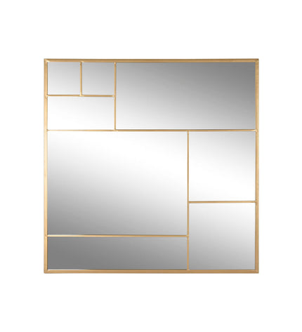 Home ESPRIT gold wall mirror, 90x2x90 cm, decorative house mirror with sleek design, ideal for home decor and interior accents.
