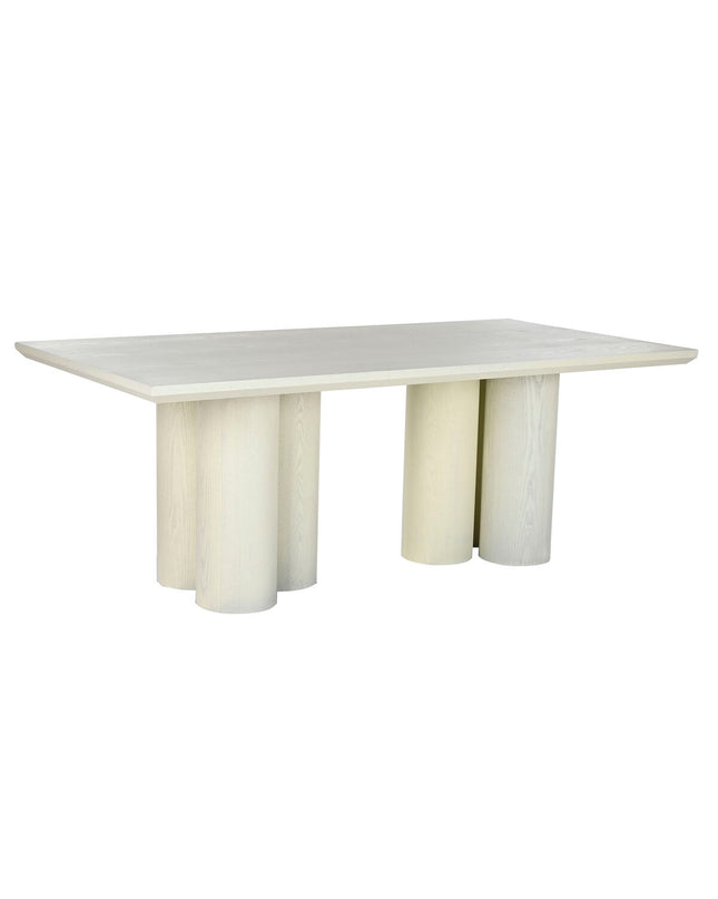 Home ESPRIT granite and wood dining table with MDF surface, 200x100x76 cm, in a modern kitchen setting.