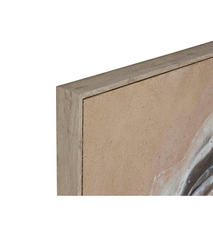 Two modern Home ESPRIT abstract beige and white jute polyestyreen wall art panels, 102x3.2x102 cm, for home decor.